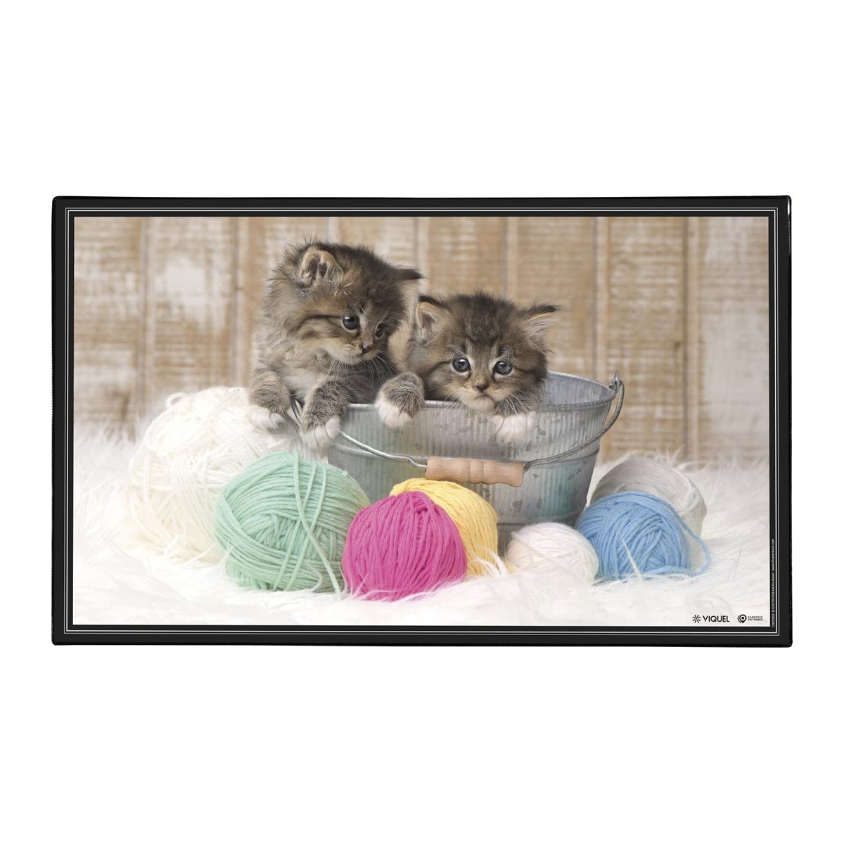 Viquel - Decorative Desk Mat for Cats - Desk Protector for Children or Adults - 59.4 x 36.3 cm - Black