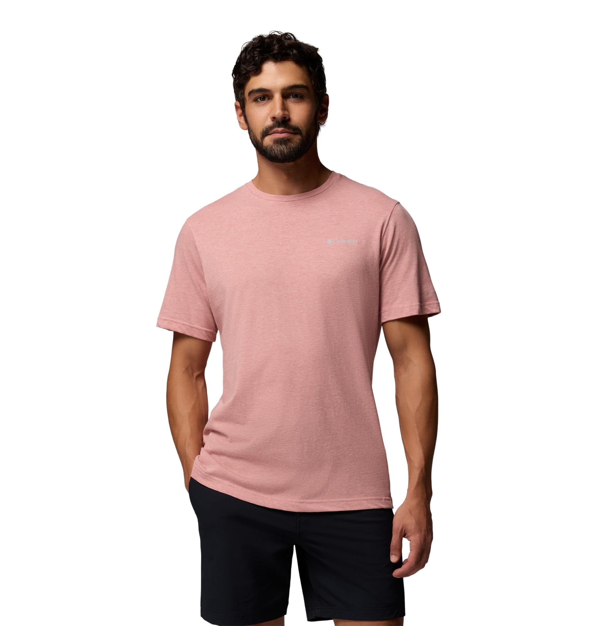 Columbia Men's Thistletown Hills Short Sleeve T-Shirt, Washed Red/Heather, Medium Image