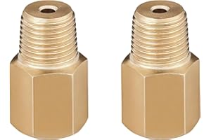 PIHIL 1/8 BSPT Male to 1/8-27 NPT Female,for Pressure Gauge Sensor Thread Adapter,Brass,2 Pack