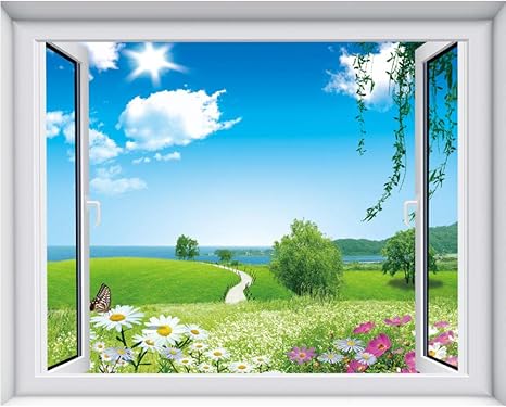 Landscape Fensteraufkleber wasserdicht selbstklebend gefälschte Fenster