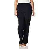 Briggs New York Women's Flat Front Pull on Pant With Slimming Solution (Regular & Short Length)