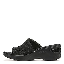 BZees Womens Dynasty Bright Wedge Sandal Black