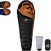 BUERTS Down Backpacking Sleeping Bag 680FP. Cold Weather Sleeping Bag 0°F-32°F (Multiple Temperature Options), XL Large 4 Season Sleeping Bag for Adults Camping Hiking Mountaineering.