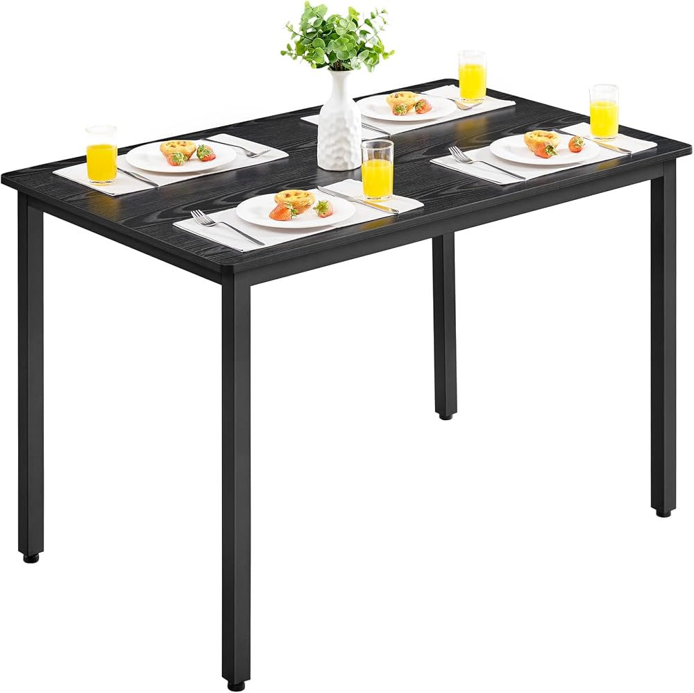 VASAGLE Dining Table 70 x 110 cm Industrial Ebony Black Ink Black KDT081B02