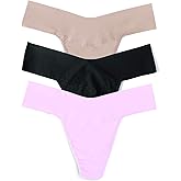 hanky panky - BreatheSoft Natural Rise Thongs for Women | Comfortable Everyday Lingerie Panties | Sizes (XS-XL) | 3 pack