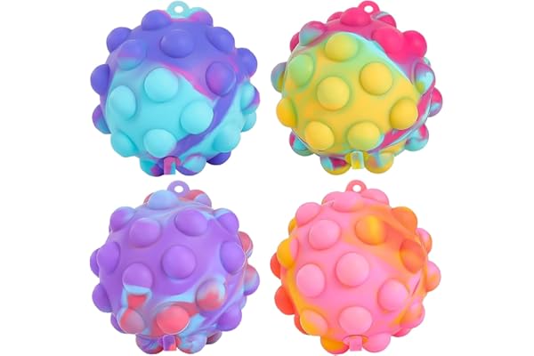 Pop Ball It Fidget Toys 4 PCS, 3D Squishy Toys Pop Ball Its Fidget Toy Fidgets Party Favors Easter Basket Stuffers Poppers Pa