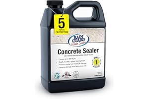 Rain Guard Water Sealers SP-4001 Concrete Sealer Concentrate Makes 1 Gallon - Clear Natural Finish - Deep Penetrating Water Repellent Protection for All Concrete Surfaces -Water-Based Silane/Siloxane
