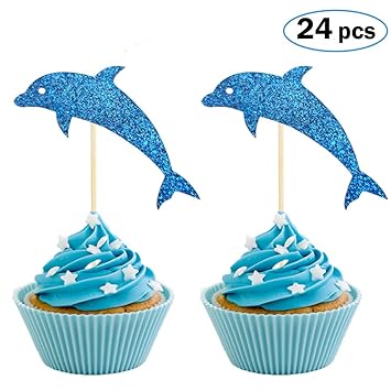 Dolphin Cupcake Toppers Aquarium Cake Topper Under The Sea Theme