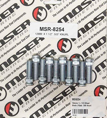 MOSER Engineering 12 mm 1.500" 0.505 Knurl Steel Wheel Stud 10 pc P/N 8254