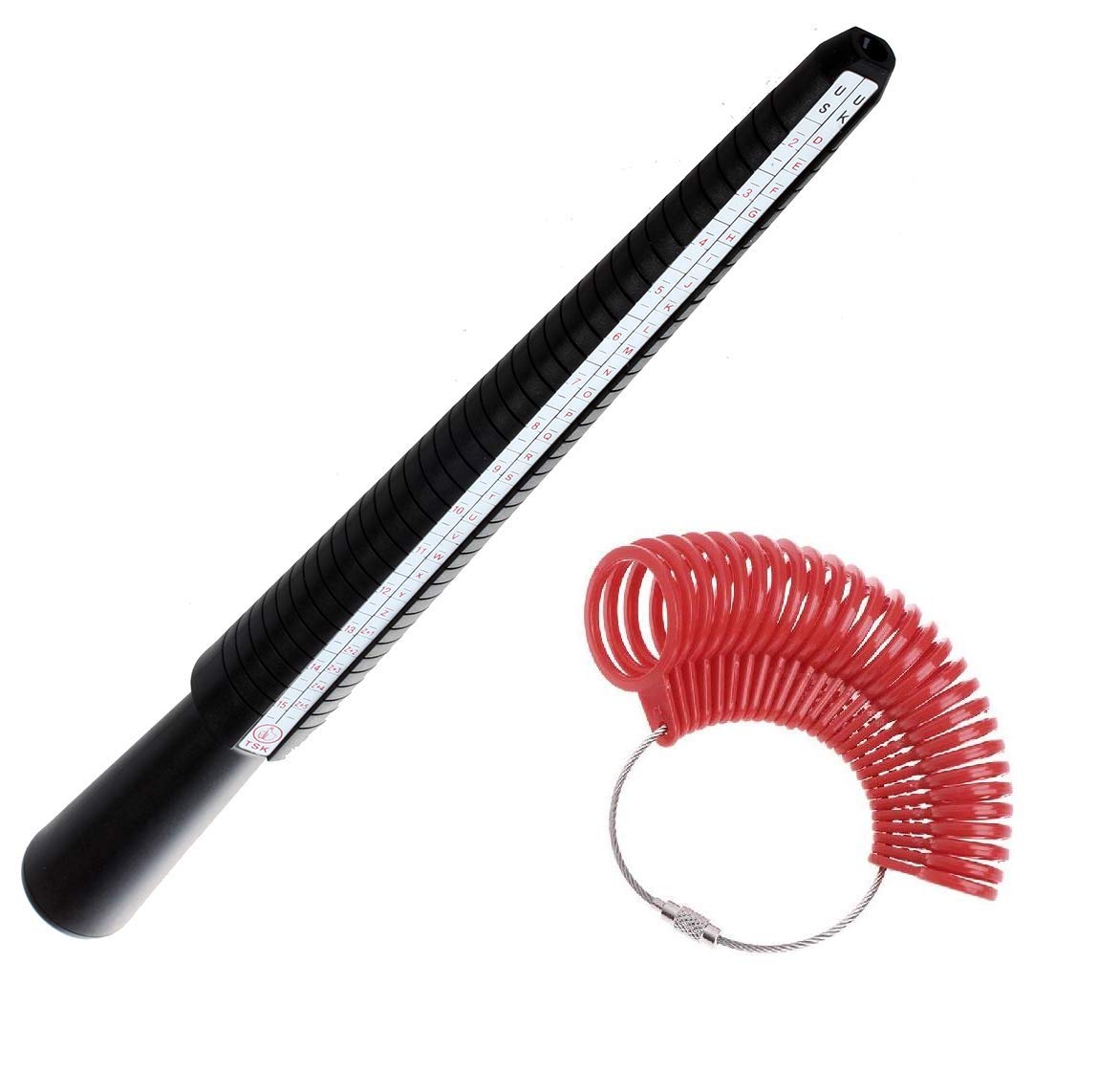 UK British Ring & Red Finger Sizer Measurer Tool Stick Gauge Size A-Z+5 27Pc