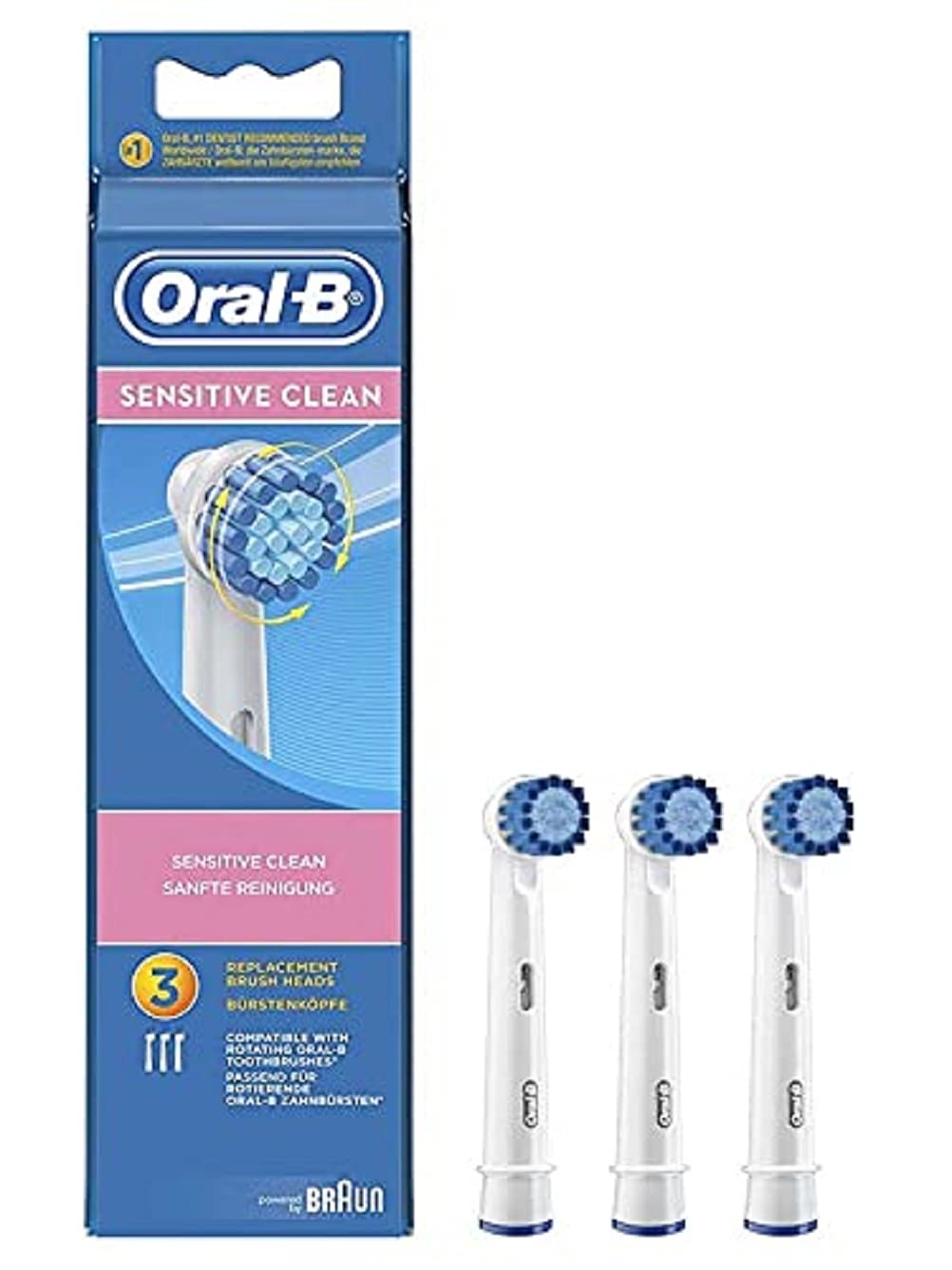 Oral-B Sensitive Clean - Refills for Rechargeable Electric Toothbrush, 3-pack [assorted model]