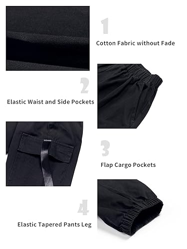 Pantaloni Cargo Rolanko Per Bambini - Nero, Cotone, Vita Media, Per Hip Hop E Casual - Foto 4