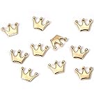 BMC Cute 10pc Gold Metal Alloy Mini Three Point Crown Nail Polish Art Fashion Accessory Studs