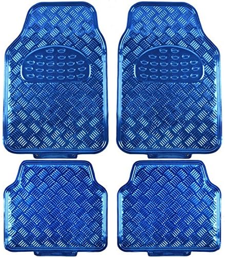 BDK Metallic Automotive Floor Mats (Set of 4) in Blue