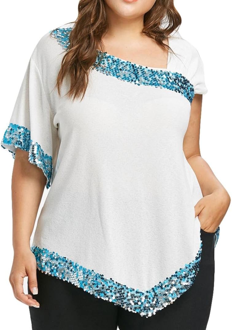 Clearance Women Summer Tops Blouse Plus Size Mingfa Fashion Casual Bead