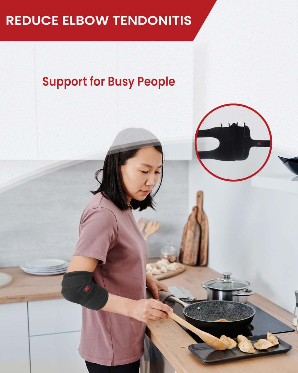 Hurmoya Elbow Brace Comfortable Night Sleep, Cubital Tunnel Syndrome, Ulnar Nerve Entrapment with Compression Sleeve Immobilizer, 2 Removable Metal Splints Pain Relief for Men and Women (M)