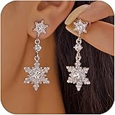 Snowflake Earrings for Women Christmas Earrings Cubic Zirconia Winter Stud Earrings Christmas Holiday Jewelry Gifts