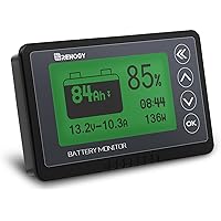 Renogy 500A Battery Monitor with Shunt, High and Low Voltage Programmable Alarm, Range 10V-120V and up to 500A, 20ft Shielded