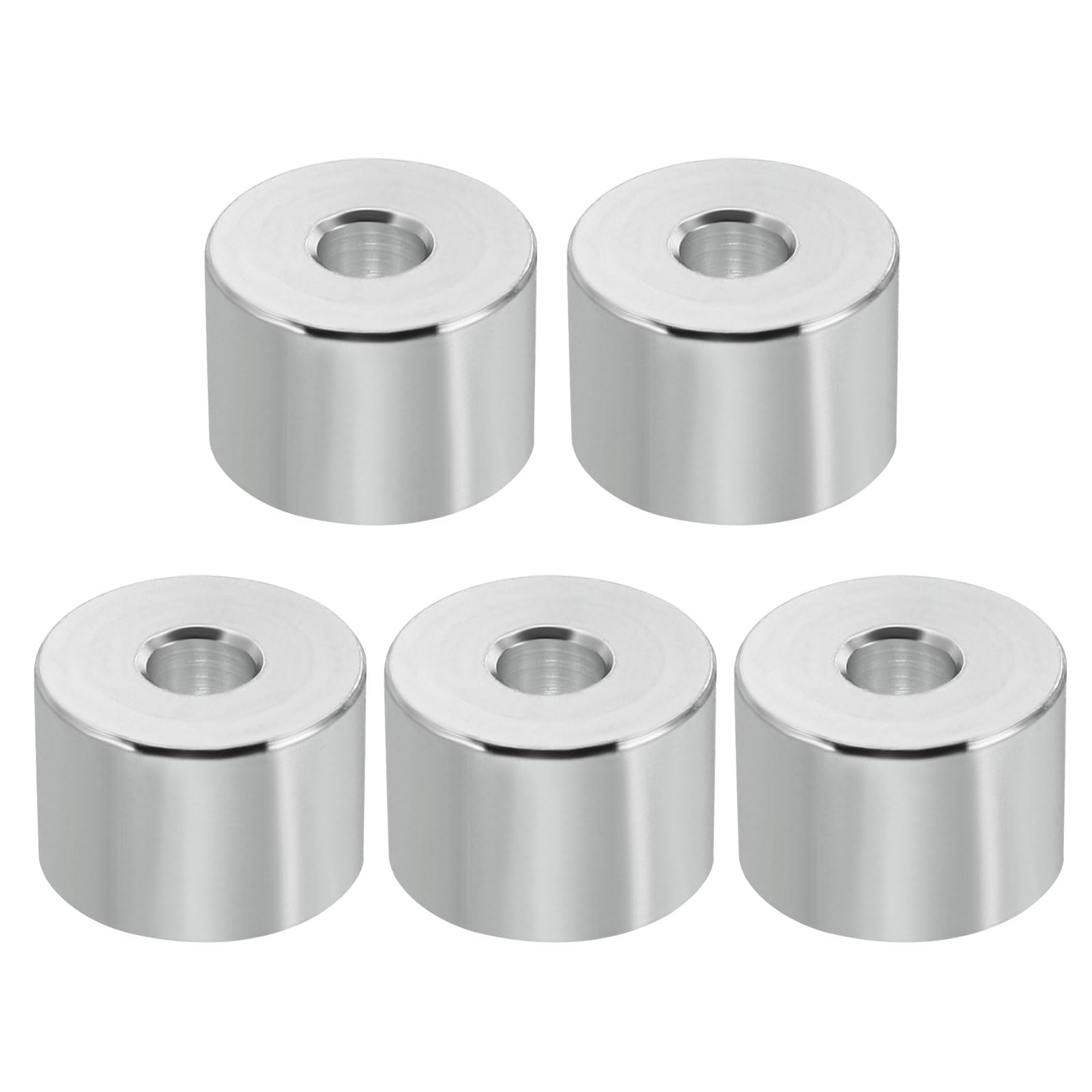PATIKIL M6 Aluminum Spacers, 5Pcs Metal Spacer Aluminum 6.5mm ID x 20mm OD x 14mm L Aluminum Spacer Screw Standoff Round for 1/4" or M6 Screw Bolts