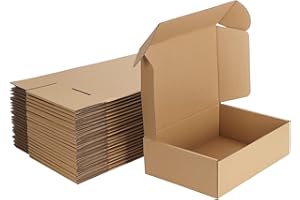 MEBRUDY 10x7x3 Inches Shipping Boxes Pack of 25, Corrugated Cardboard Box for Mailing Packing Literature Mailer