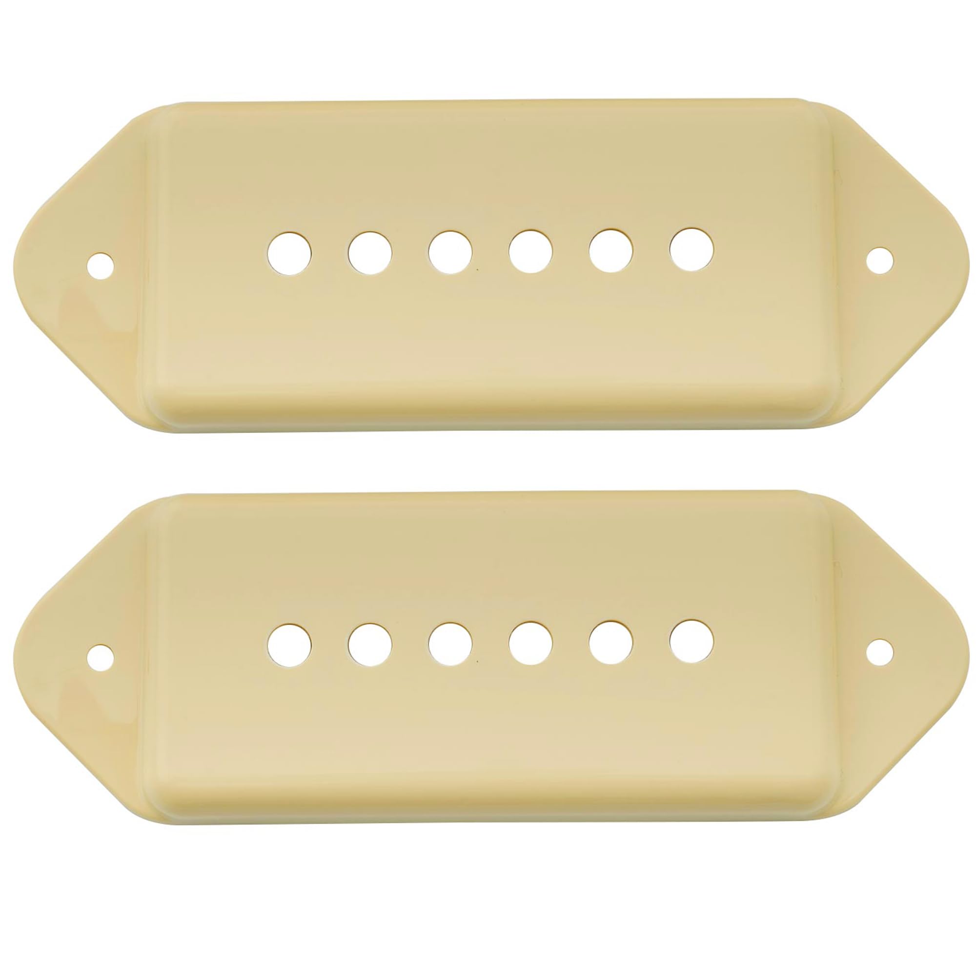 Musiclily Pro 49.2mm P90 Dog Ear Short/Low Neck Position Pickup Covers for USA Les Paul/Vintage Style Epiphone, Cream (Set of 2)