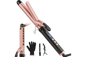 1 Inch Curling Iron Wand for Long Hair, 25mm Curling Iron with Clamp for Classic & Bouncy Curls, Ceramic Barrel Hair Curler w