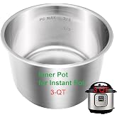 Stainless Steel Inner Pot for Instant Pot 3-Qt, 304 (18/8) Stainless Steel Replacement Pot for Instant Pot 3-Quart, Insert for Insta Pot, Liner for Instantpot with Thick Bottom, Non-Toxic (No Teflon)