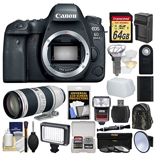 Canon-EOS-6D-Mark-II-Wi-Fi-Digital-SLR-Camera-Body-with-EF-70-200mm-f28-L-IS-II-Lens-64GB-Card-Backpack-Flash-Light-Battery-Charger-Kit