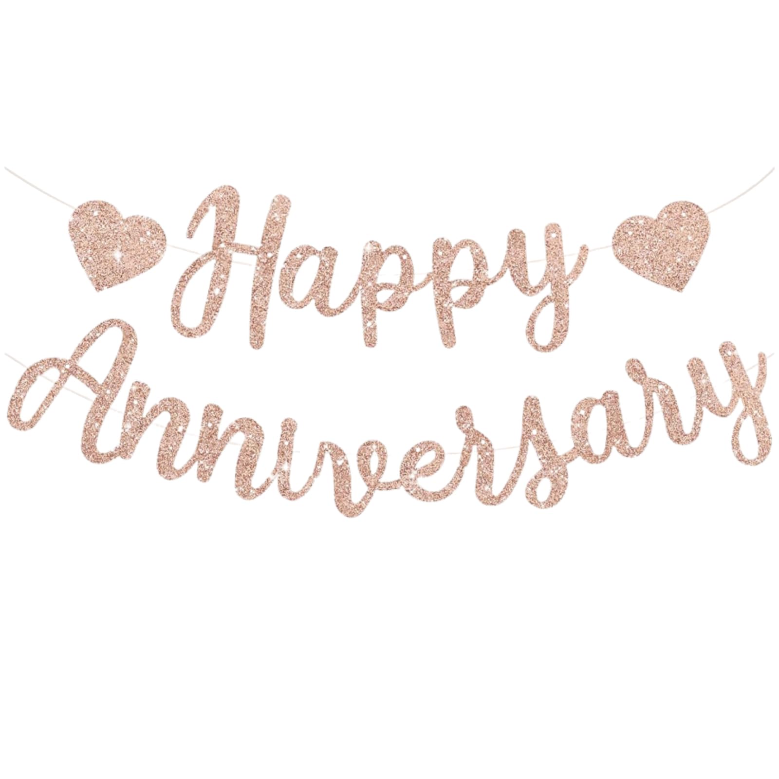 Bliceon Rose Gold Happy Anniversary Banner, Happy Anniversary Garland, Anniversaries Sign for Anniversaries Wedding