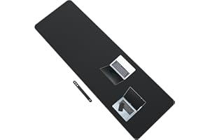 CENNBIE Leather Desk Mat Protector, XXXXXL 78.7" x 27.5" Extra Large Leather Office Desk Pad Mat for Full Desk, Computer Desk Mat on top of desks - Oversized Large Mouse Pad (Black)