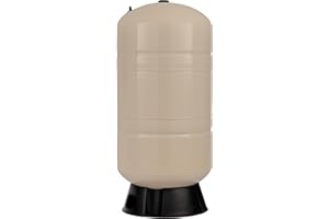 Red Lion RL34A 34-Gallon Vertical Pre-Charged Pressure Tank with Thermoplastic Base for Well Pumps, 1-Inch FNPT System Connection, Almond, 604683