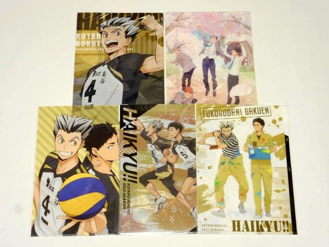 Amazon Co Jp ハイキュー 梟谷学園 クリアファイル 6枚セット 木兎光太郎 赤葦京治 3ポケット ペイントスーツ ダッシュ 春夏秋冬 アニメイト特典 ホビー