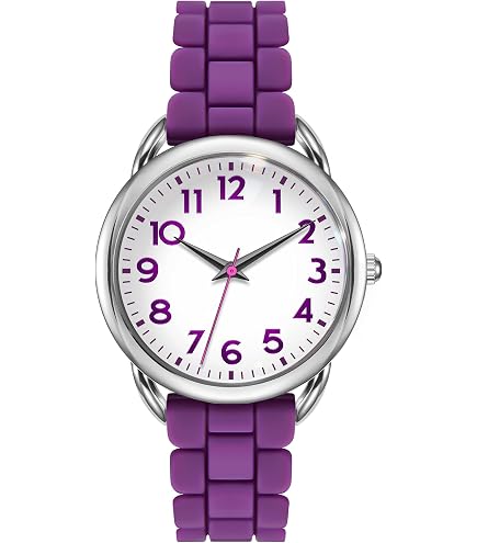Women\'s Pink White Big Face Easy Reader Silicone Strap Waterproof 35MM Watch $_57.JPG?set_id=880000500F main image 4