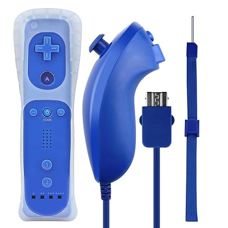 kycola Wii-Fernbedienung Plus NA03 2 in1 Motion Plus Controller Wii Fernbedienung und Nunchuck Controller + Silikon Schutzhül
