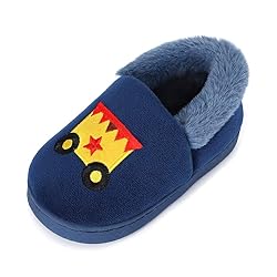 ESTAMICO Boys Girls Warm Slippers Cartoon Train