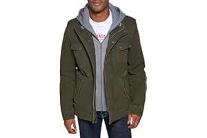 Levi's Men's Washed Cotton Hooded Military Jacket (Regular & Big & Tall Sizes)