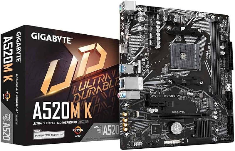 Gigabyte A520M K AMD AM4 Micro-ATX Desktop Motherboard