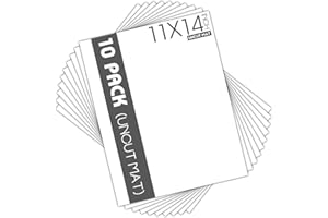 Mat Board Center, Pack of 10 11x14 White Uncut Mat Boards, Acid Free, 4-Ply Thickness, White Core, Great for Pictures, Photos