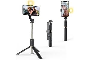 GDSZDDXX Portable Selfie Stick with Remote for Android and iPhone 15/14/13/12 Pro Max/Samsung/Huawei, Premium Smartpohone Tripod Stand for Vlogging, One of The Most Functional Cellphone Holders with Light