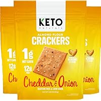 Keto Crackers low carb crackers (Cheddar and Onion) Keto friendly snack crackers almost zero carb no sugar (3 Pack) almond fl