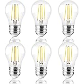 FLSNT A15 LED Edison Bulbs 60W Equivalent, Dimmable E26 LED Bulbs for Chandelier, 5000K Daylight, 82 CRI, 4W, 500LM, AC 120V, 6 Pack