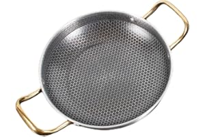 Cabilock Thickened Griddle Stainless Steel Frying Pan Honeycomb Pan for Non Stick Cooking Kitchen Cookware