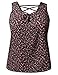 Plus4u Women's Floral Print Sleeveless Woven Chiffon Blouse Top