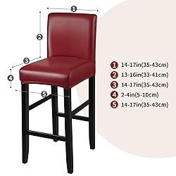 YISUN Bar Stool Covers, Stretch Waterproof PU Bar