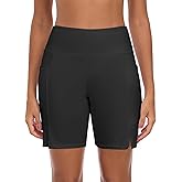 Ocean Blues Women's 7" Board Shorts with Liner Quick Dry High Waisted Swim Shorts