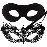 IDOXE US Size Masquerade Mask For Couples Venetian Halloween Costume Ana Lace Masks Women's Mens