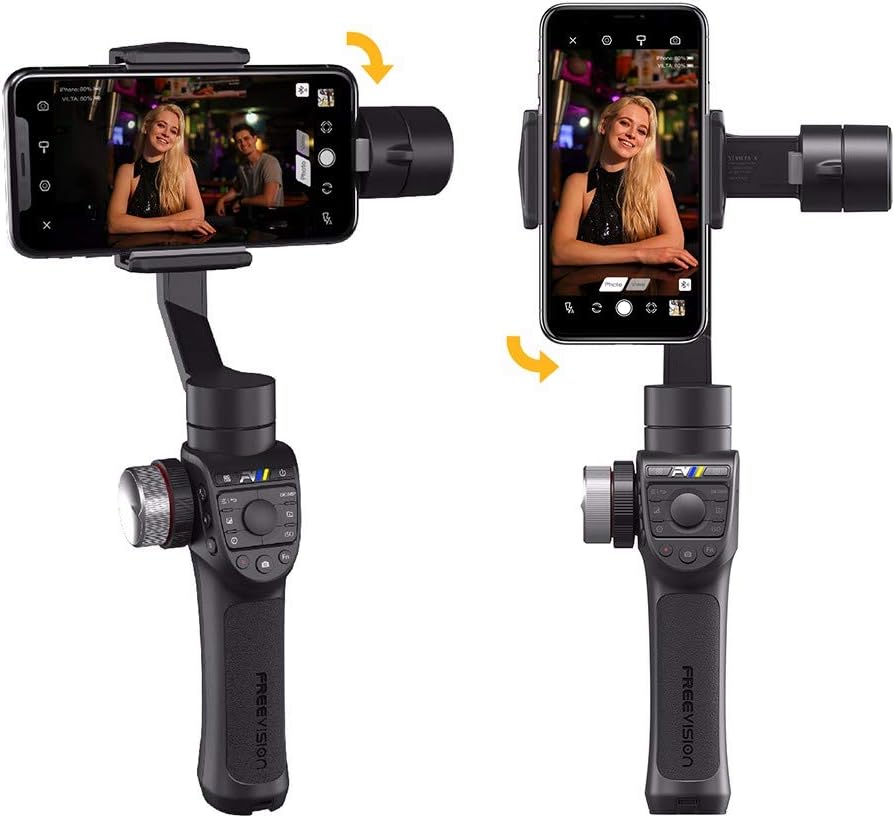 for Freevision VILTA-m Pro Handheld Gimbal Stabilizer Selfie Stick 3-Axis for Phones & Action Cameras, 17 Hours Battery Endurance