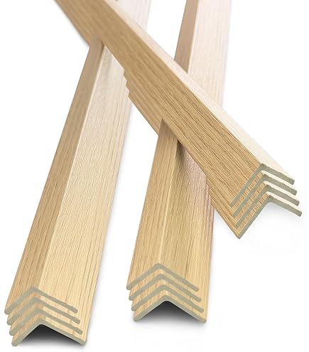 6-Pack White Wood Grain Corner Guards - 45" Wall Protectors (WPC Material)