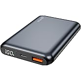 Geonav Power Bank, Carregador Portátil Universal 10.000mAh, USB-A (até 18W) + USB-C (até 20W), Compacto, Carregamento Rápido,