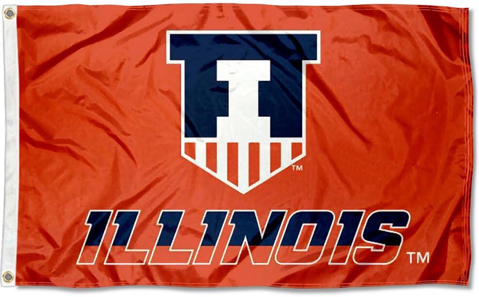 Illinois Fighting Illini NCAA 3x5 Banner Flag Décor Wall Banners
